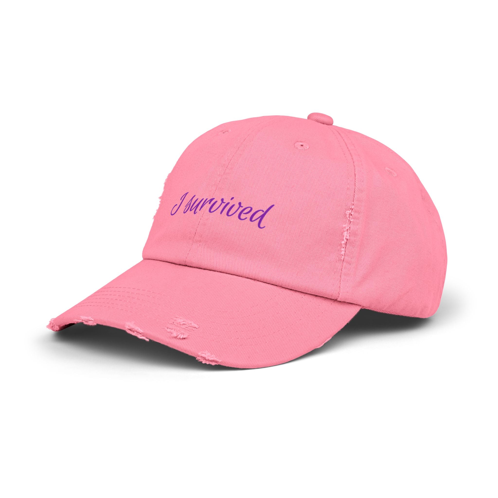 “I Survived” Distressed Cap — Survivor Baseball Hat for Women