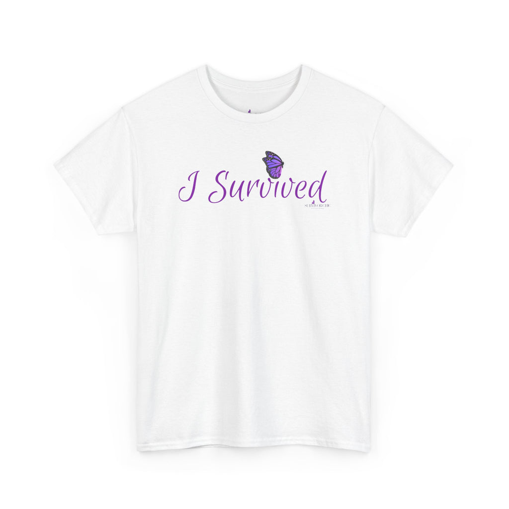 "I Survived" Butterfly Tee — Inspirational Shirt ("And So Can You")