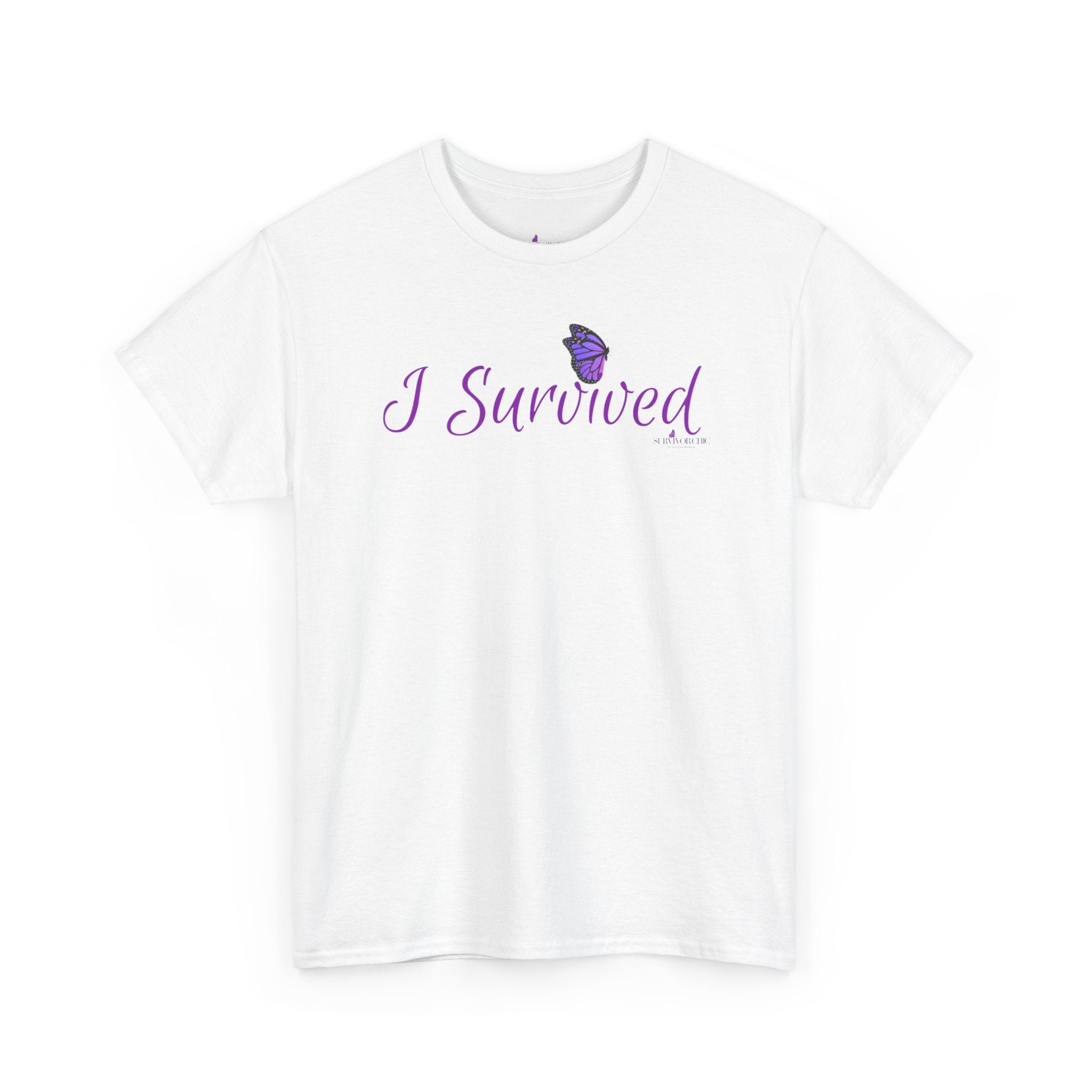 "I Survived" Butterfly Tee — Inspirational Shirt ("And So Can You")