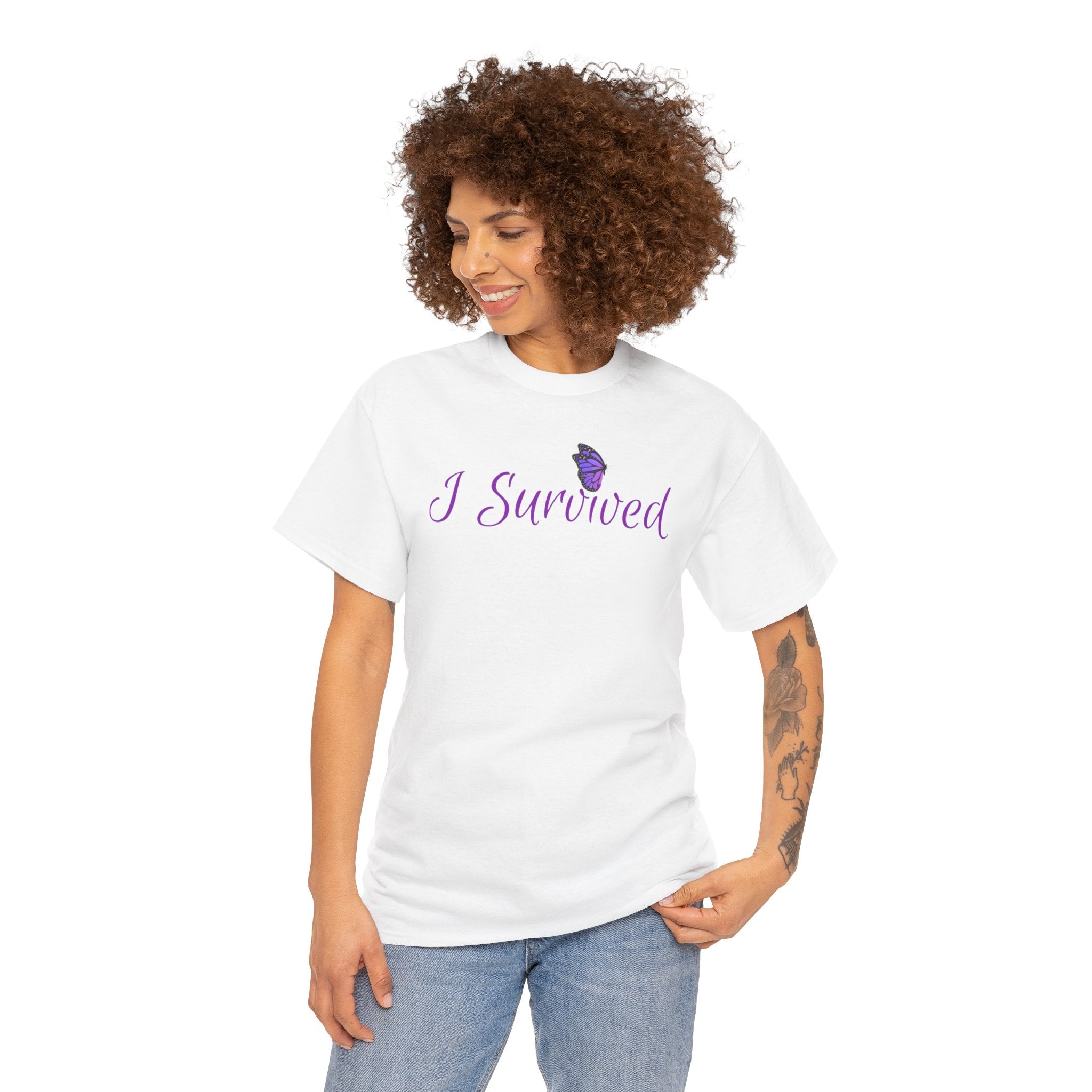 "I Survived" Butterfly Tee —"And So Can You" (On back)