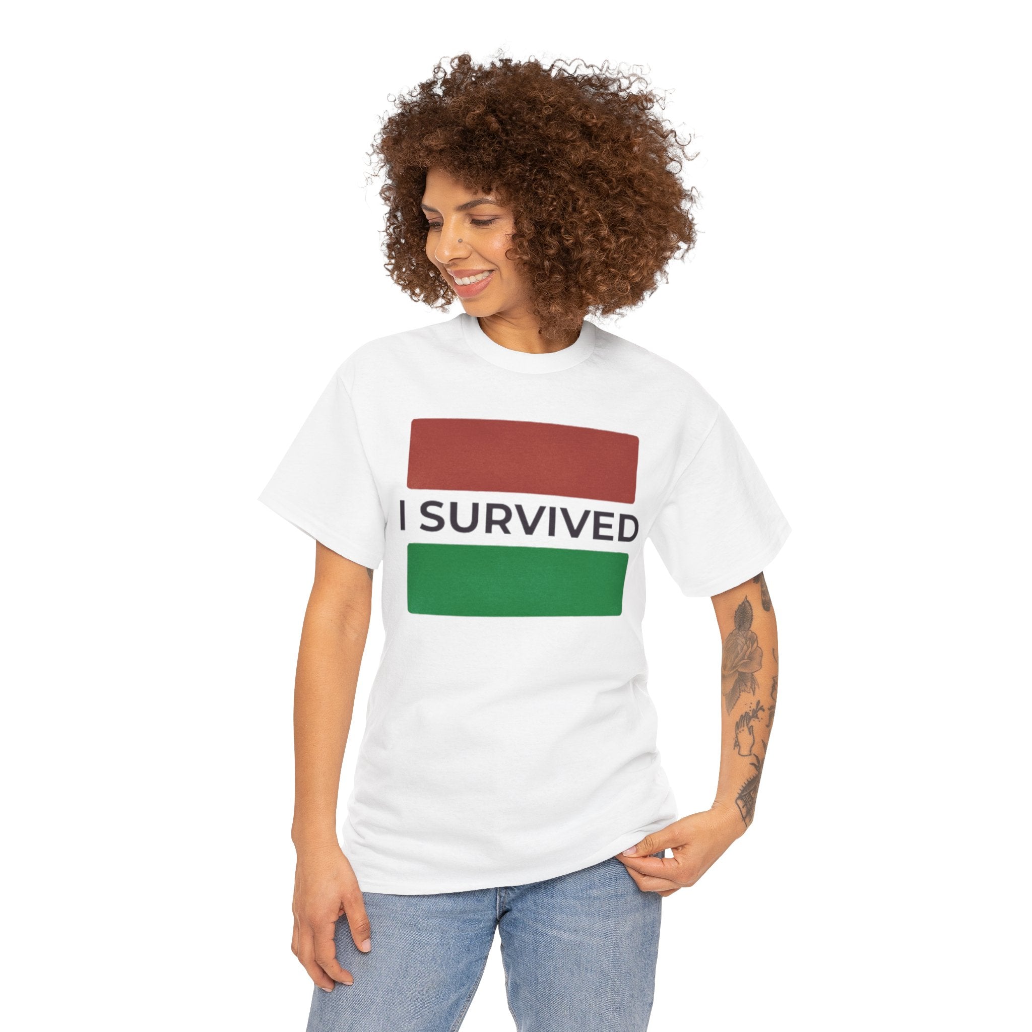 “I SURVIVED” (Africa Silhouette) White