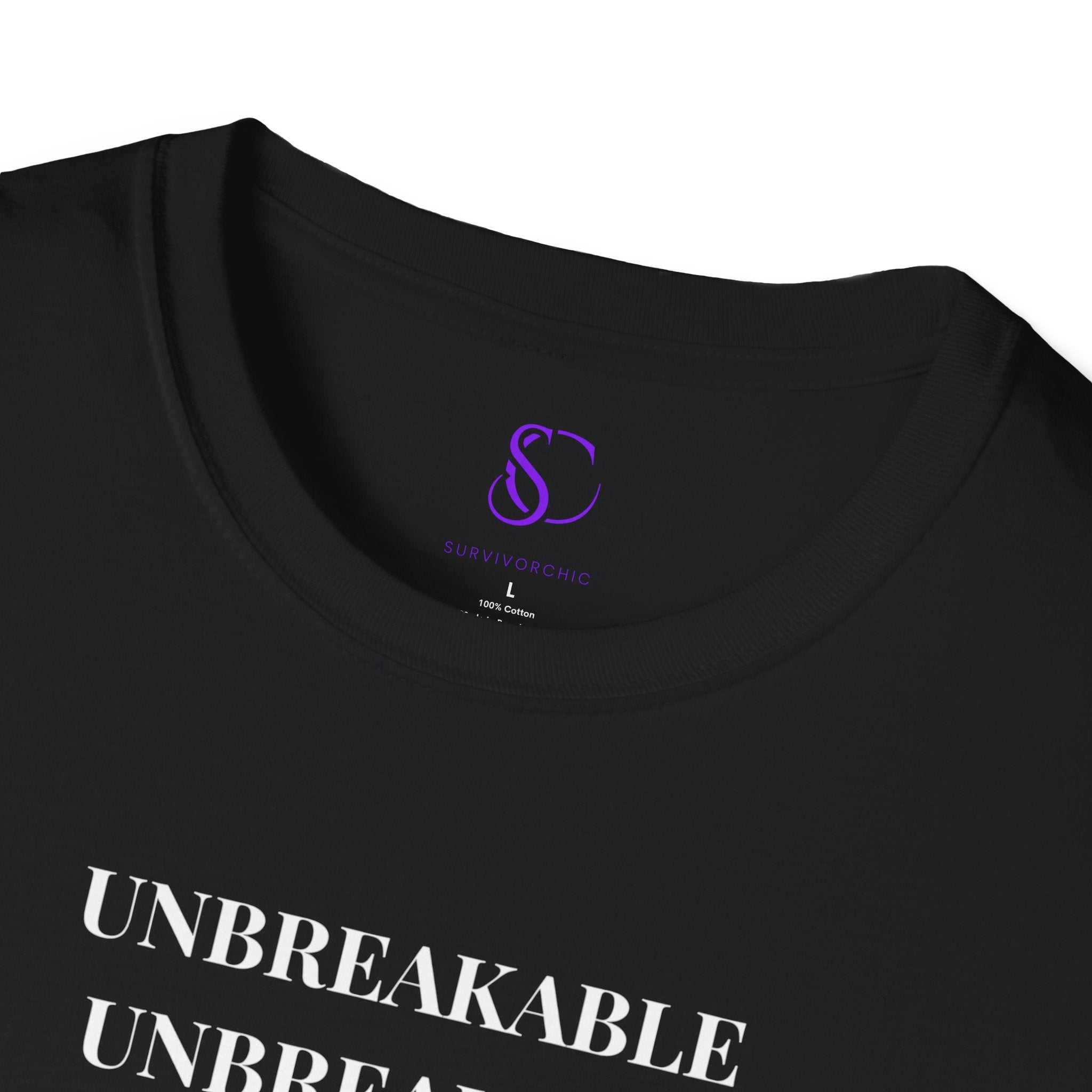 "Unbreakable" Vertical Fade T-Shirt — Motivational Typography Tee