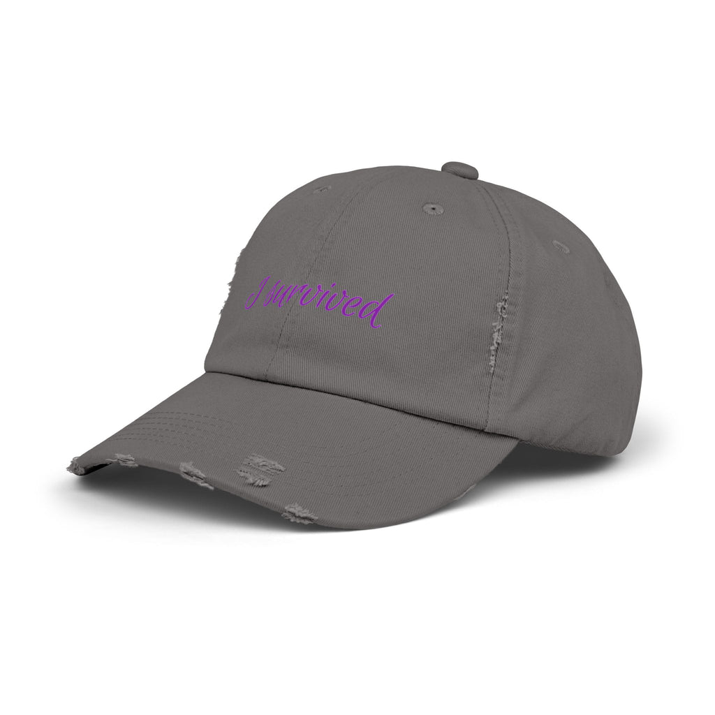 “I Survived” Distressed Cap — Survivor Baseball Hat for Women