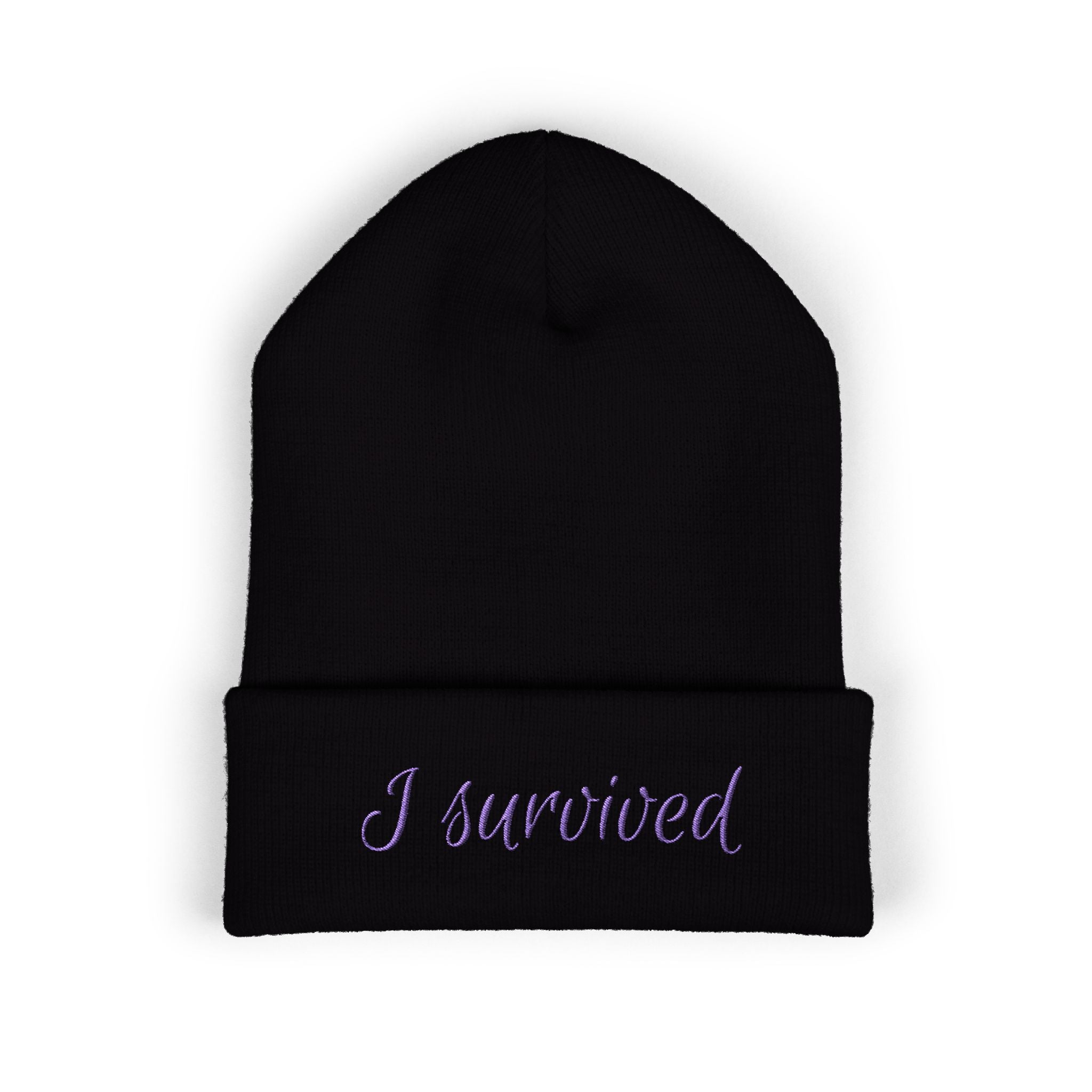 “I Survived” Beanie — Empowerment Winter Hat | Survivor Gift for Women | Healing Apparel