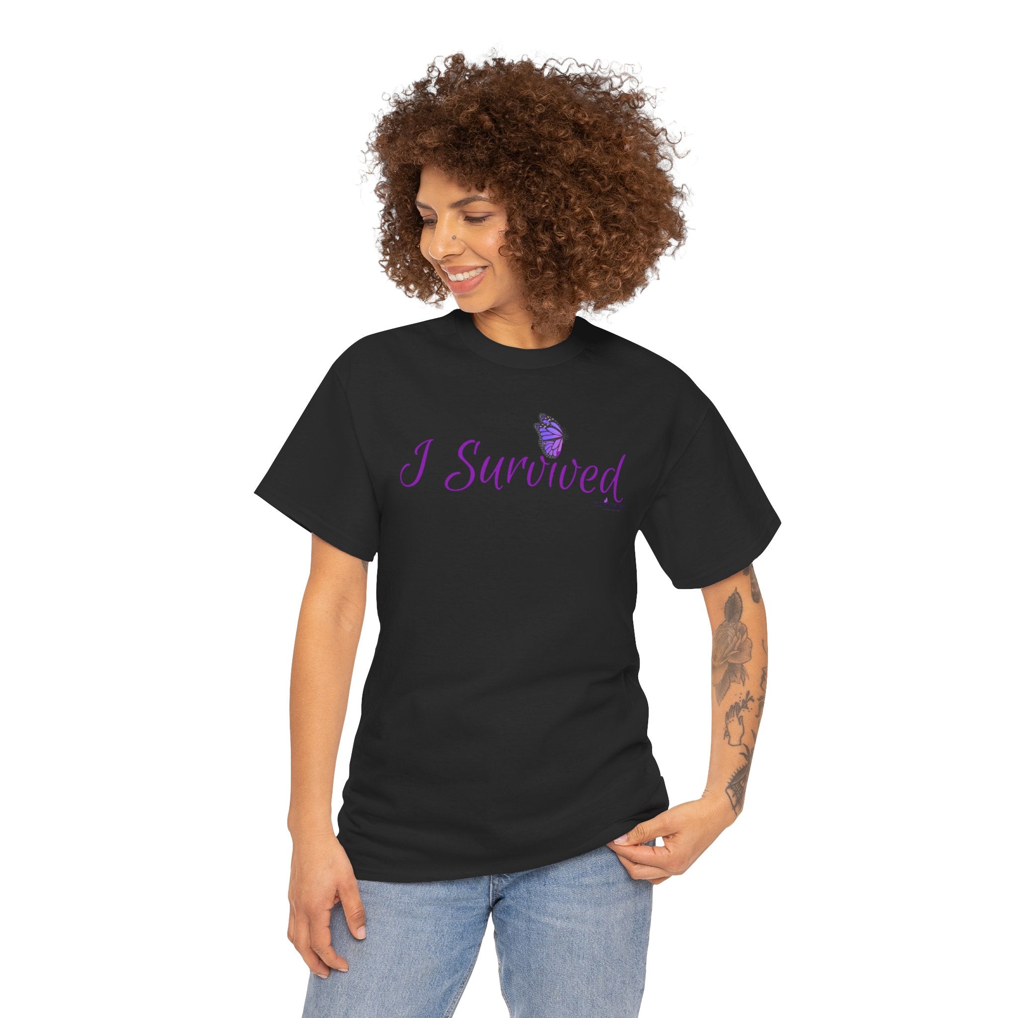 "I Survived" Butterfly Tee — Inspirational Shirt ("And So Can You")