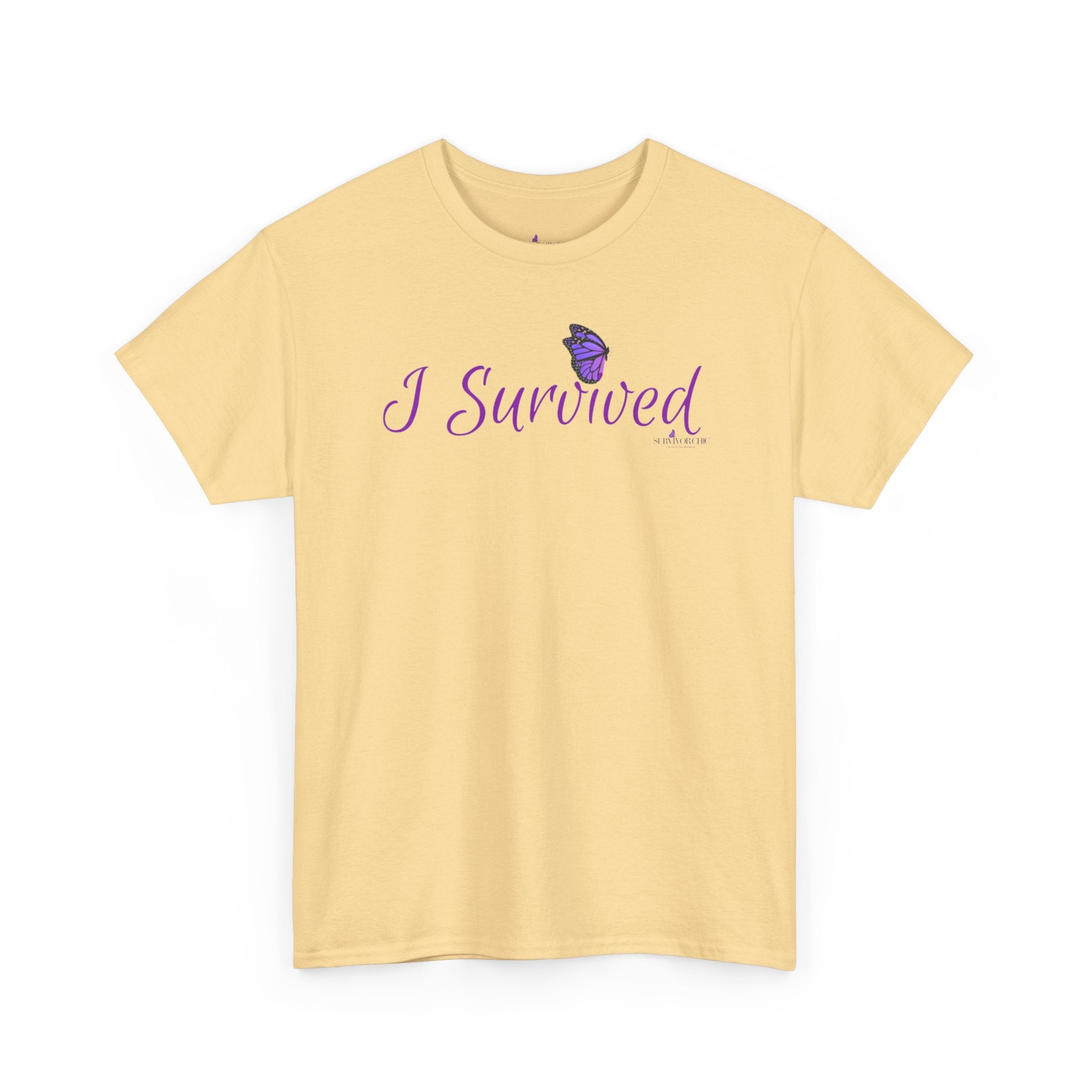 "I Survived" Butterfly Tee — Inspirational Shirt ("And So Can You")