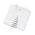 "Unbreakable" Letter‑by‑Letter Triangle White T-Shirt — Motivational Typography Tee