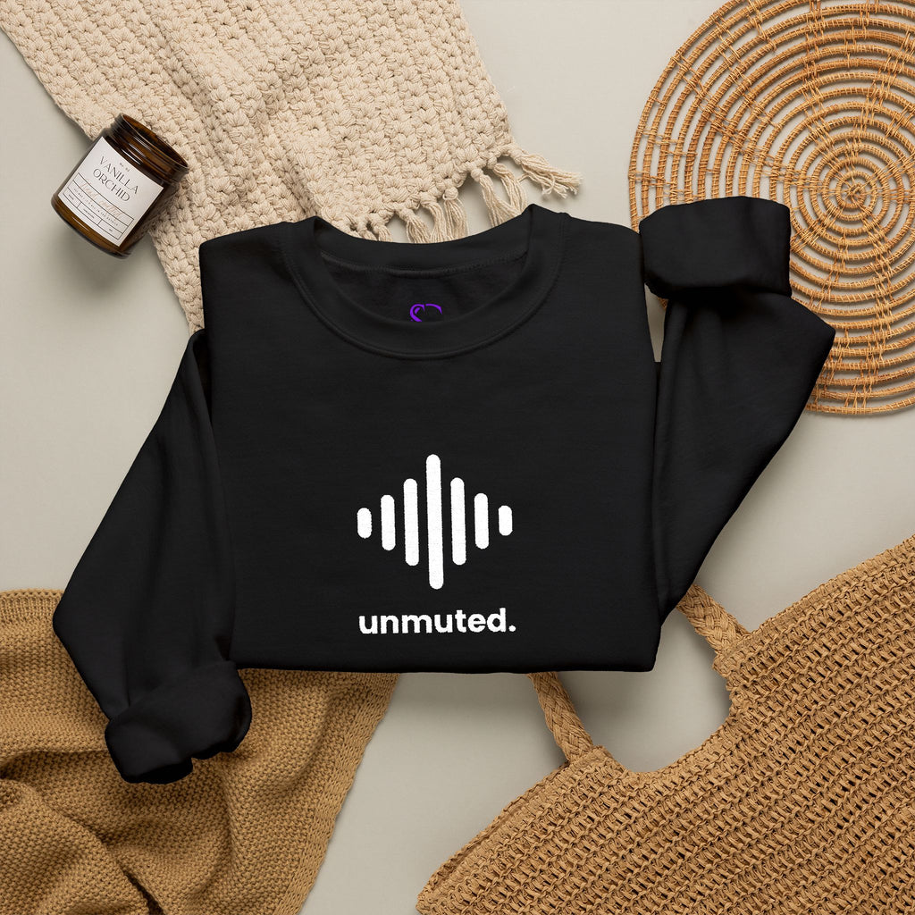Unmuted Embroidered Crewneck Sweatshirt | Survivor Chic