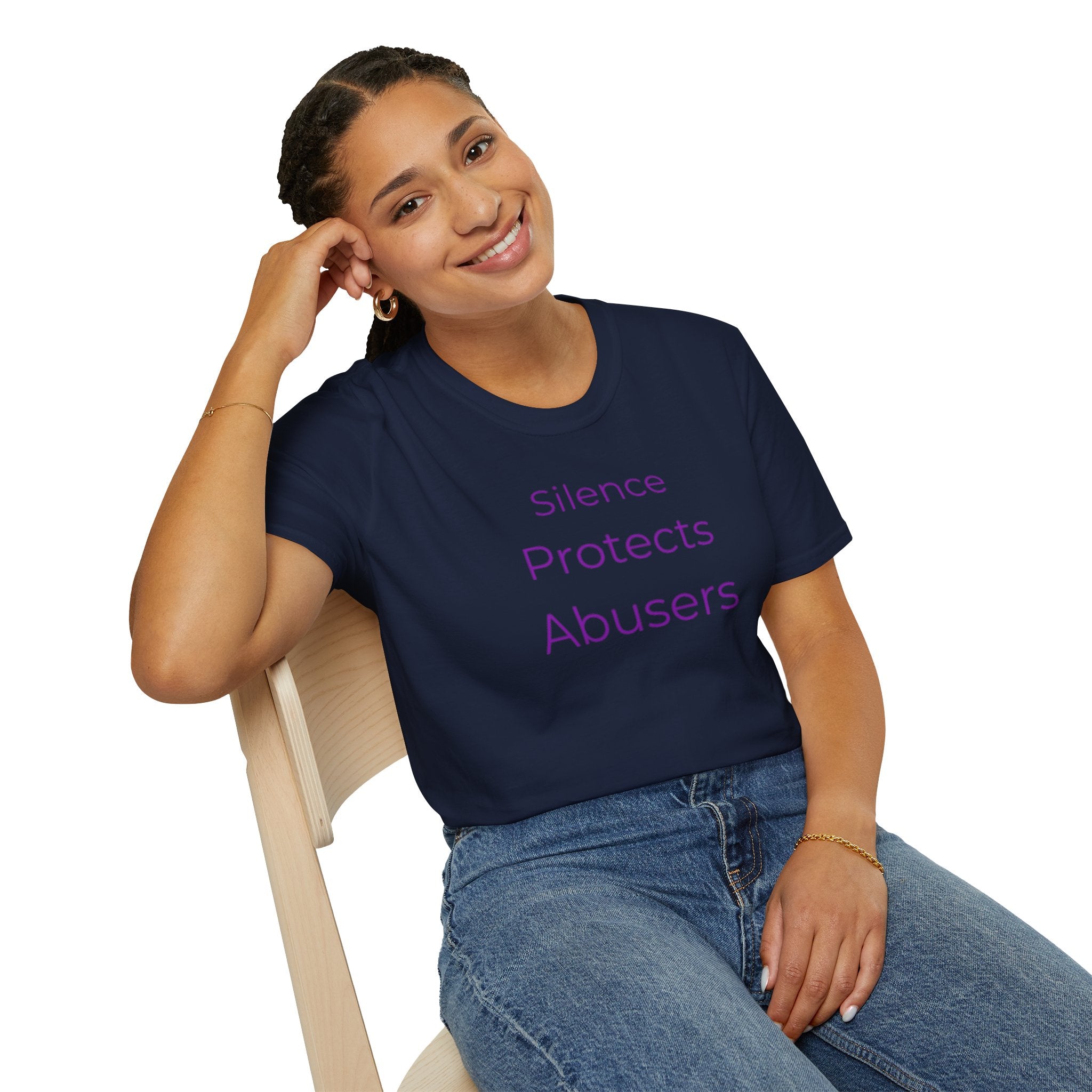 “Silence Protects Abusers" Accountability/Support Tee