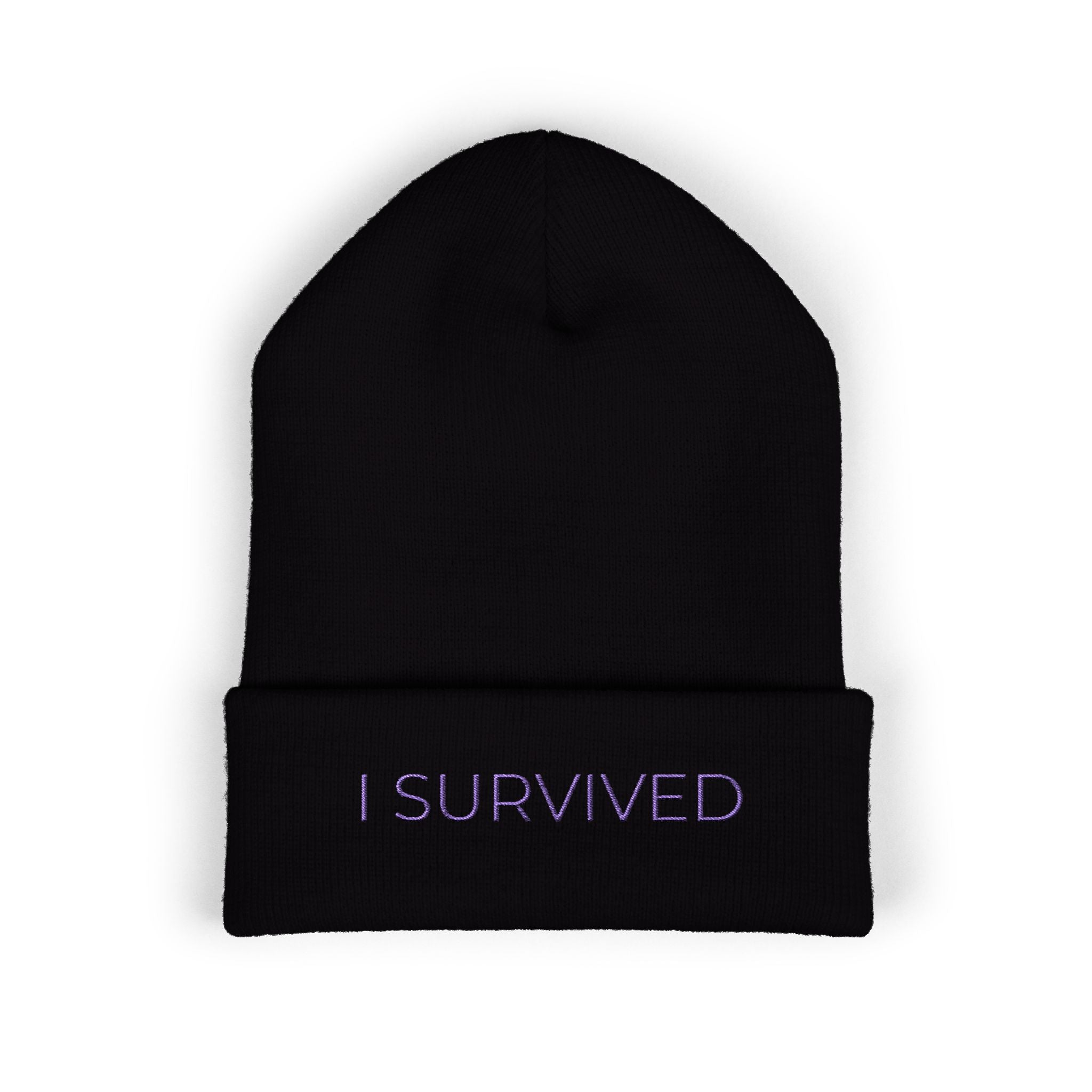 “I SURVIVED” Beanie — Empowerment Winter Hat | Survivor Gift for Women | Healing Apparel