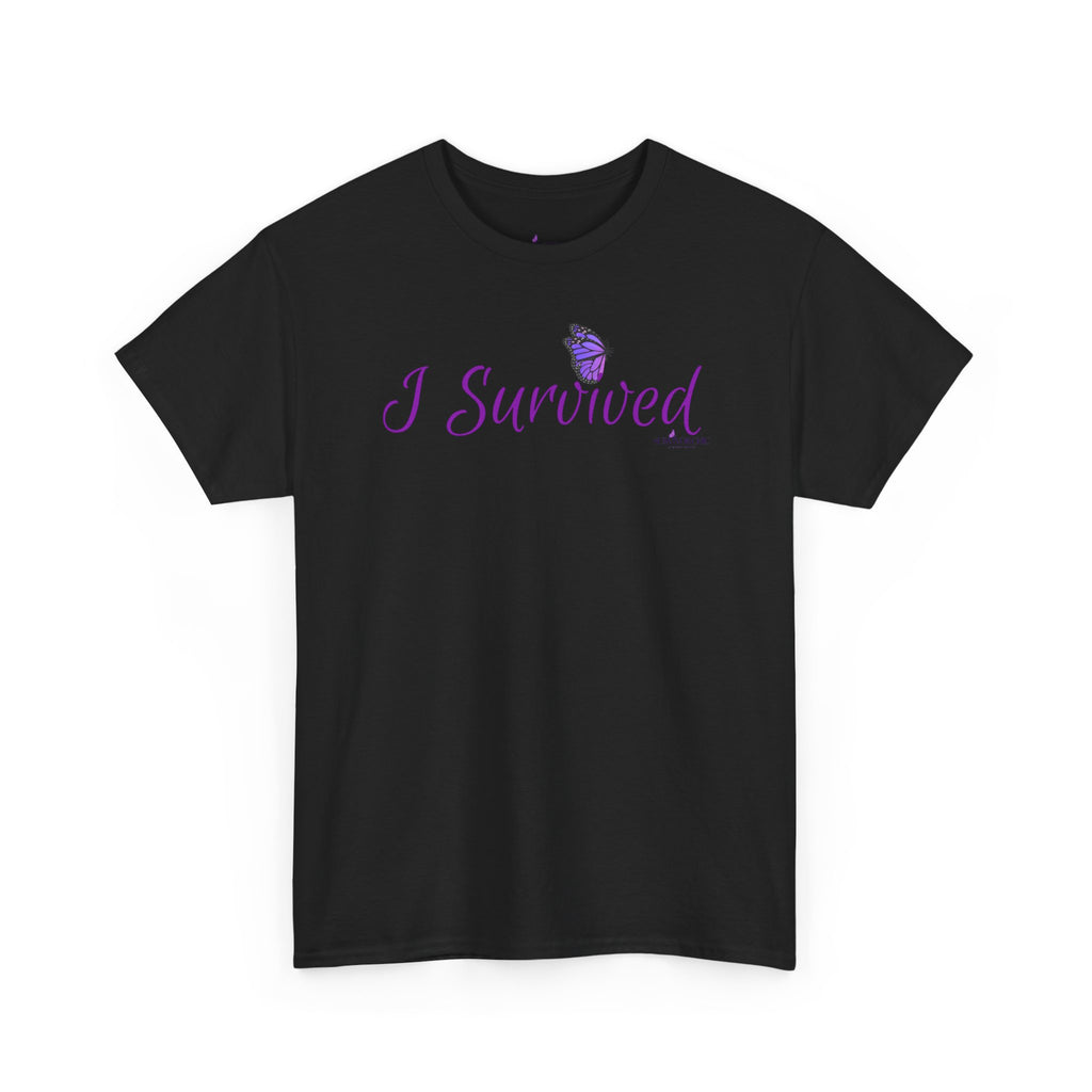 "I Survived" Butterfly Tee — Inspirational Shirt ("And So Can You")