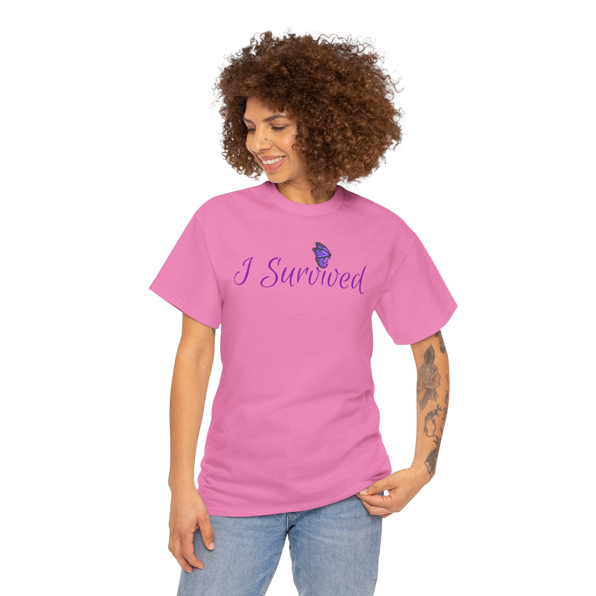 "I Survived" Butterfly Tee —"And So Can You" (On back)