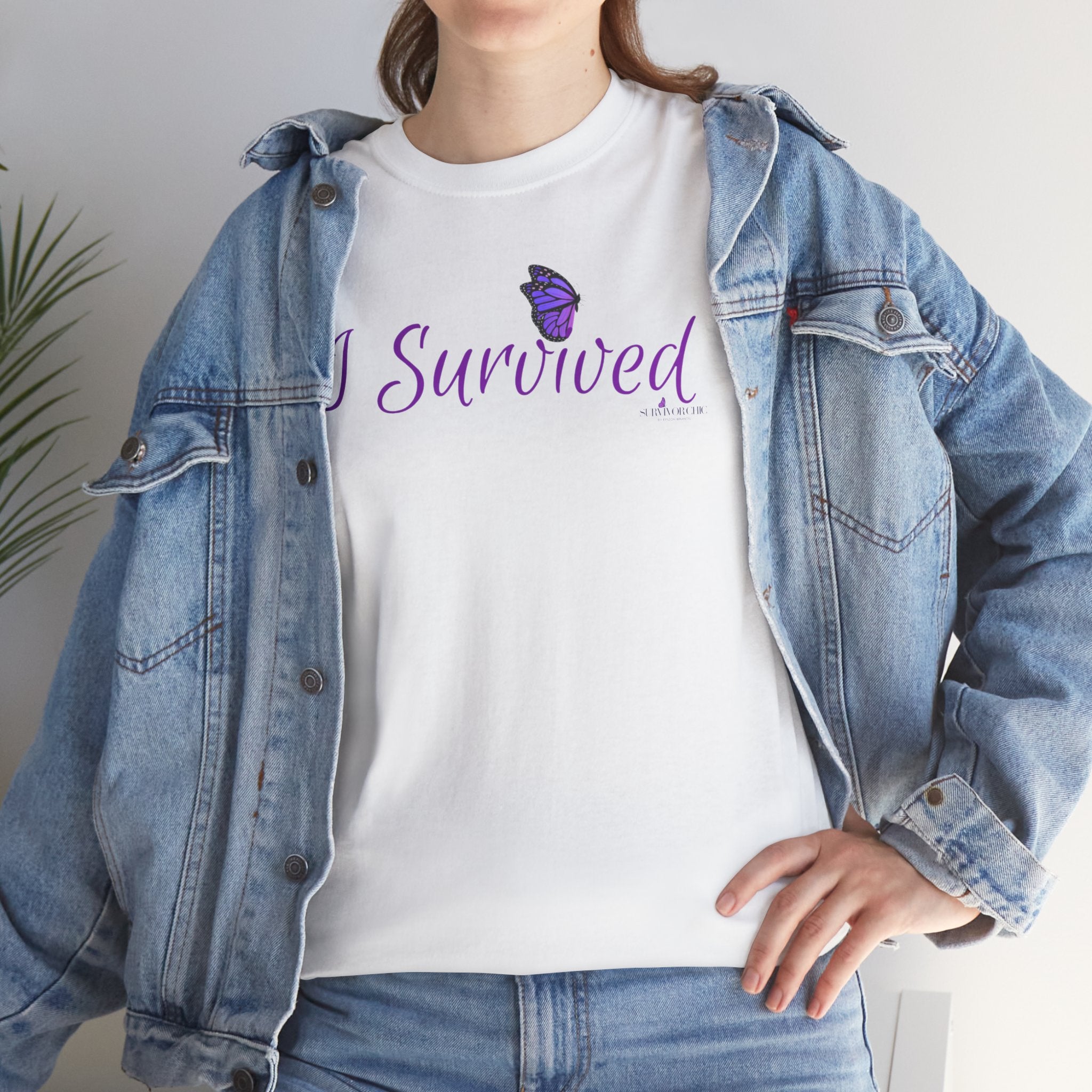 "I Survived" Butterfly Tee — Inspirational Shirt ("And So Can You")