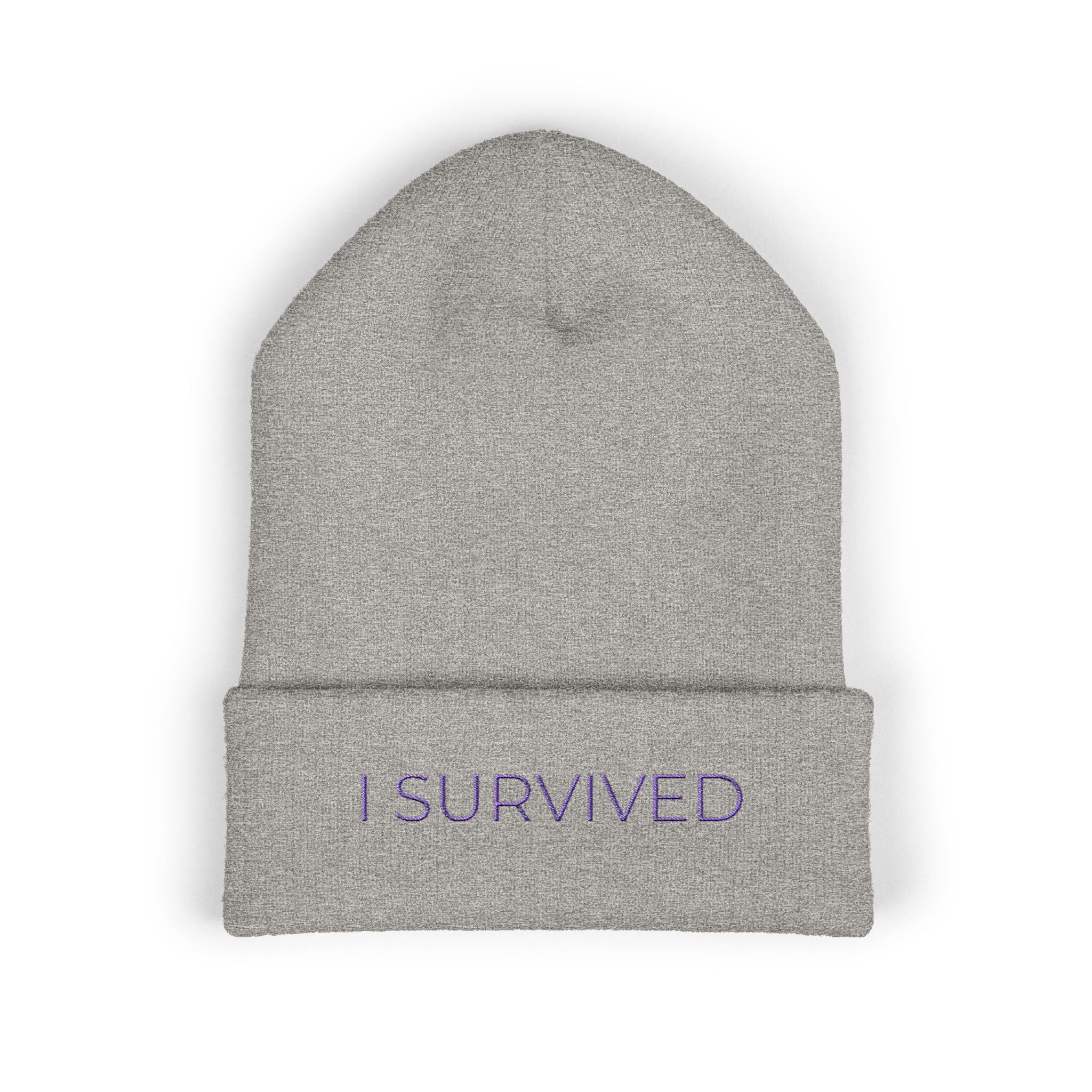 “I SURVIVED” Beanie — Empowerment Winter Hat | Survivor Gift for Women | Healing Apparel