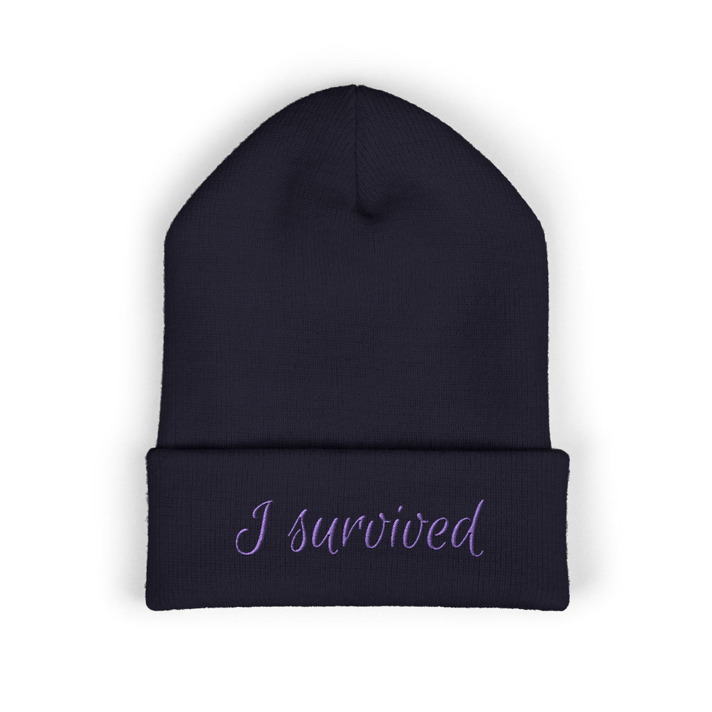 “I Survived” Beanie — Empowerment Winter Hat | Survivor Gift for Women | Healing Apparel