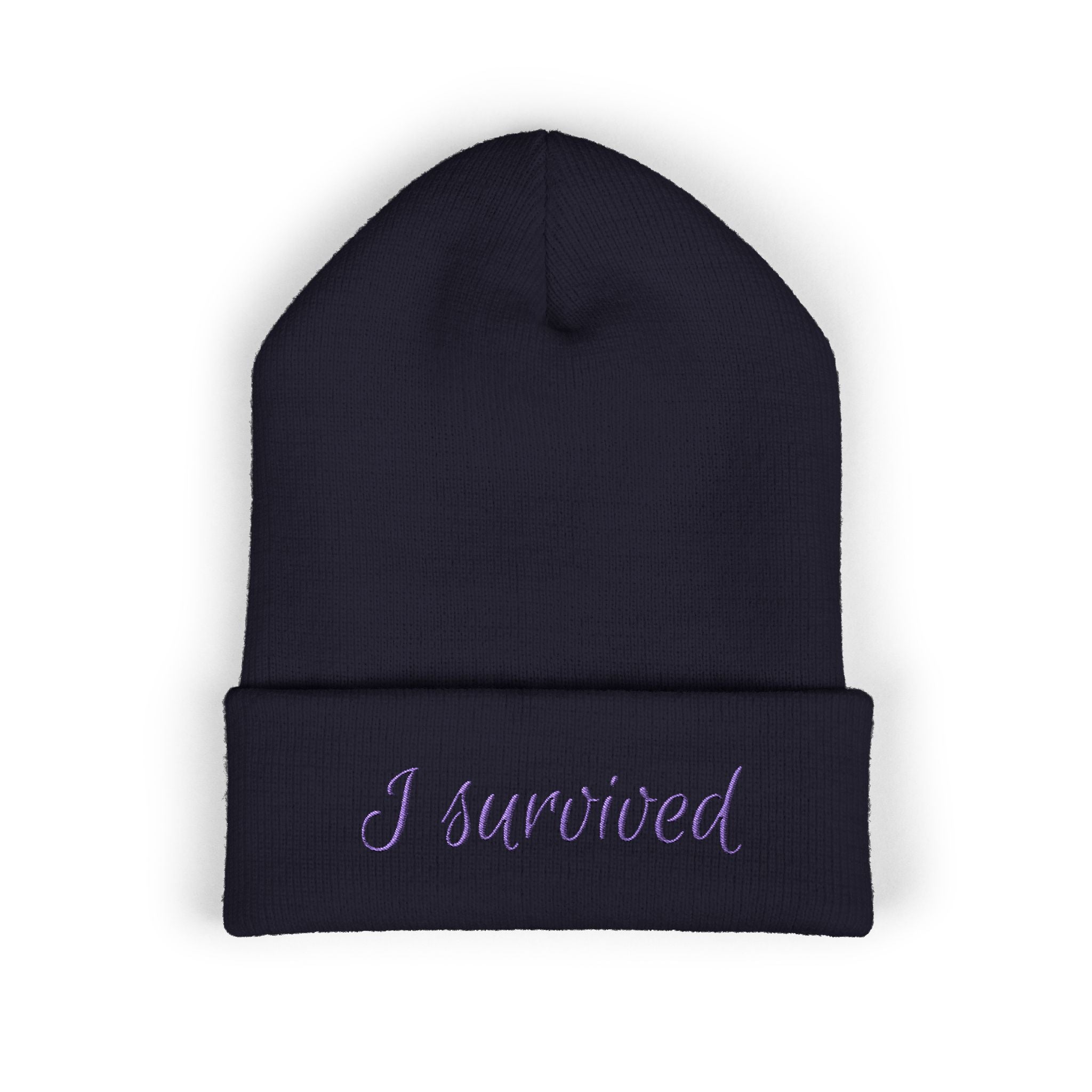 “I Survived” Beanie — Empowerment Winter Hat | Survivor Gift for Women | Healing Apparel
