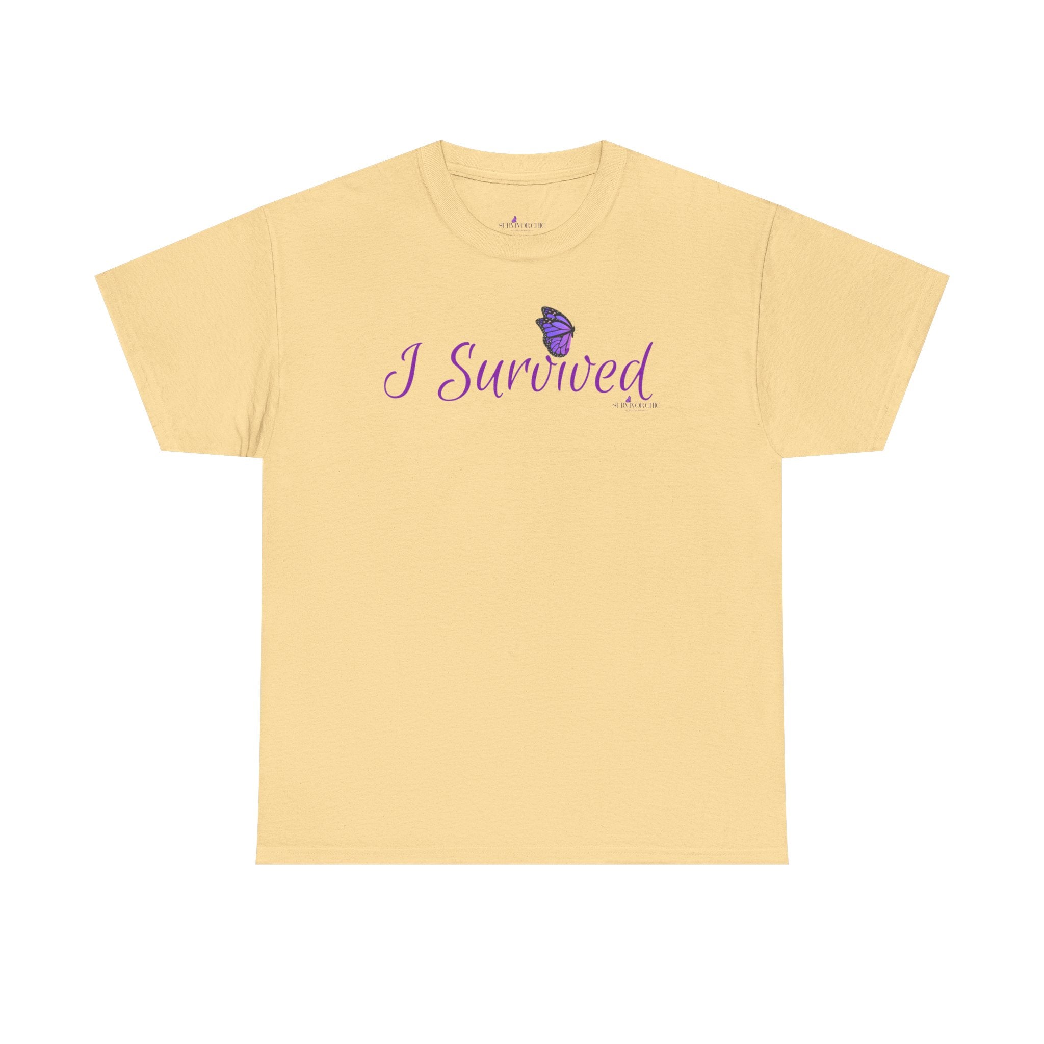 "I Survived" Butterfly Tee — Inspirational Shirt ("And So Can You")